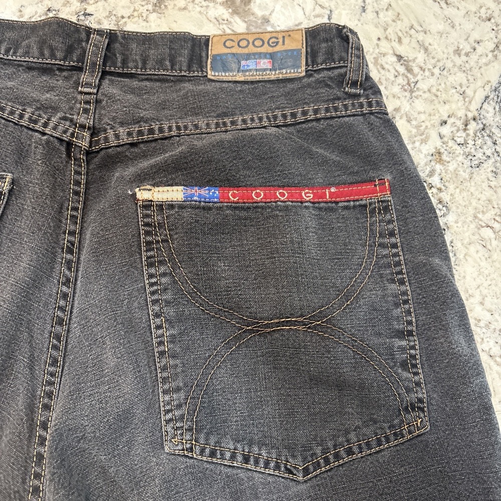 COOGI Men Sz 36 Jean Black Denim Shorts Skater Street Wear Hip Hop Y2K